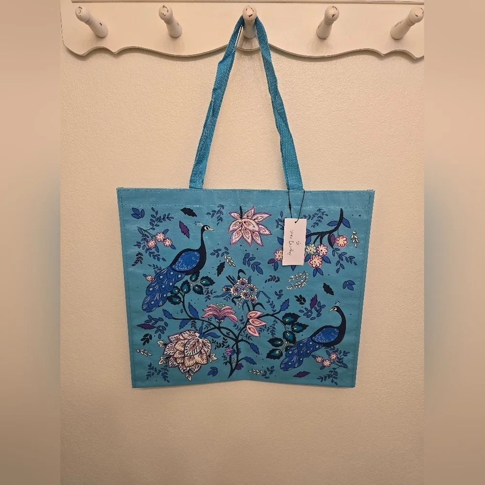NWT Vera Bradley "Peacock Garden" Market Tote Bag - Picture 2 of 6